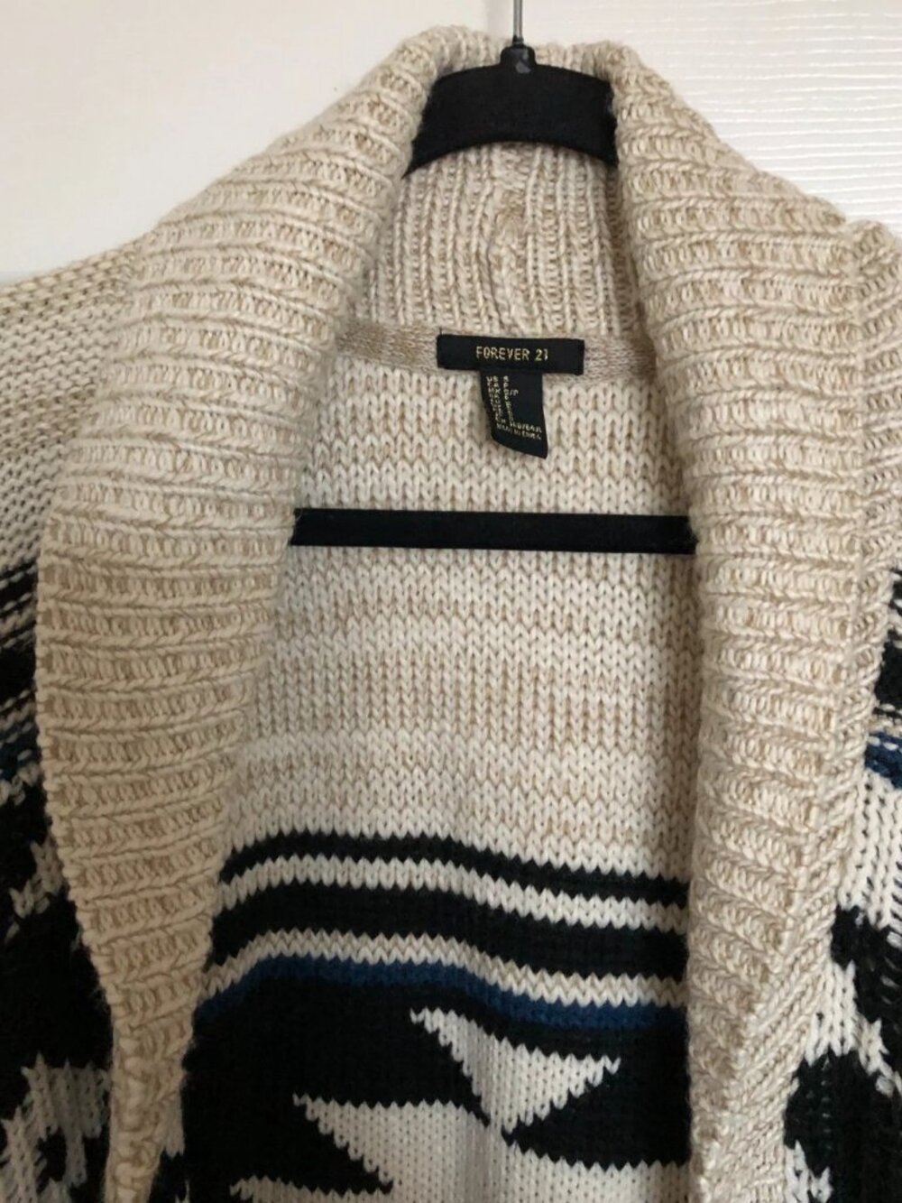 Forever 21 Native Print Winter Knit Cardigan Sweater Women’s Small